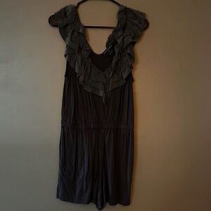French Connection Dark Blue Ruffle Romper
